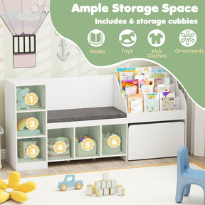 4-in-1 Standing Toy Organizer w/ Removable Seat Cushion