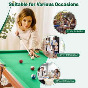 Folding Pool Table Set Portable Billiards Table Game w/Foldable Legs, Adjustable Foot Levelers