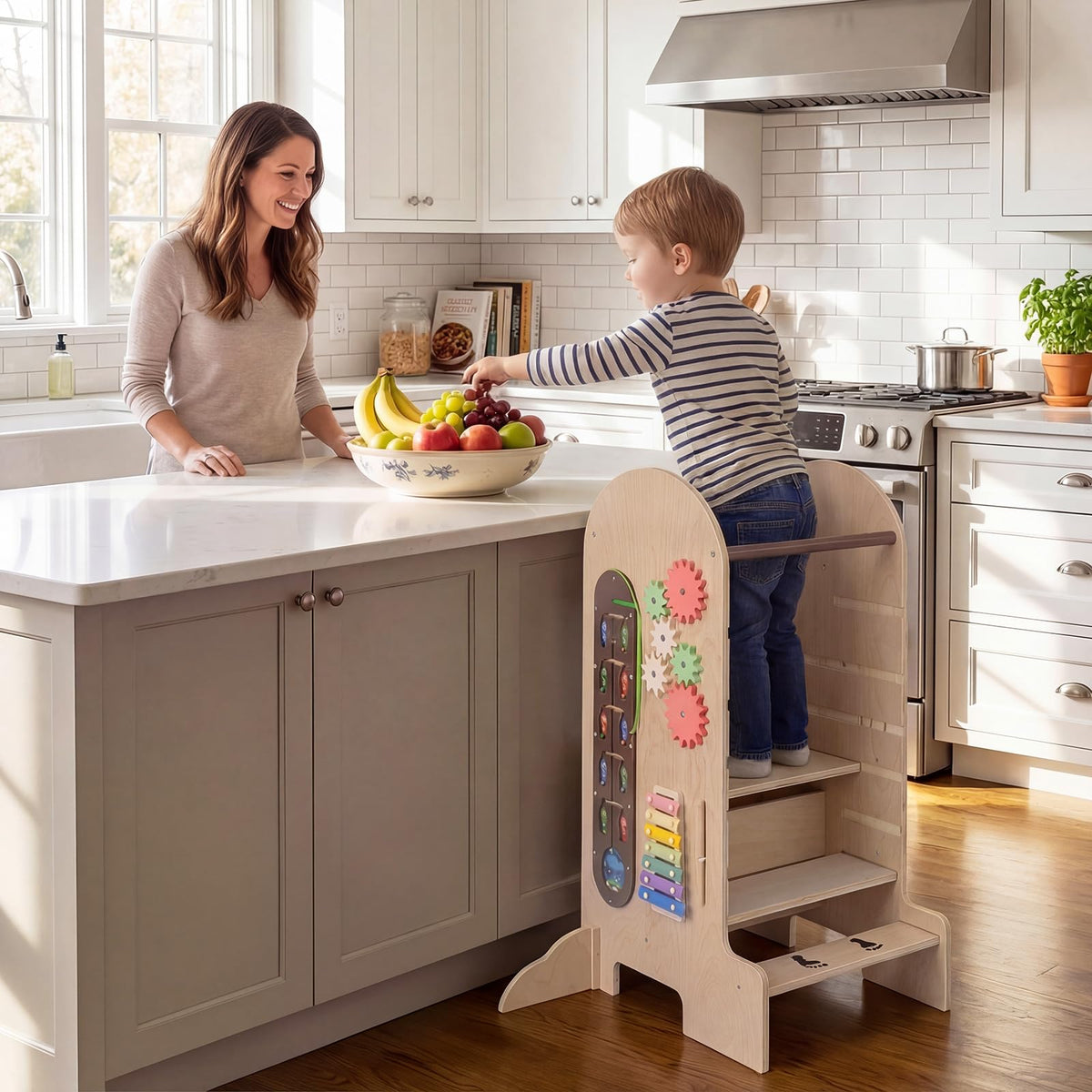 Learning Tower Toddler Tower, Kids Step Stool with Adjustable Height, Chalkboard & Slide