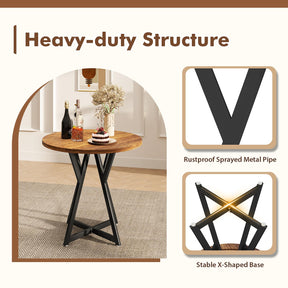 31.5 Inch Round Dining Table for 2-4, Modern Kitchen Table with Thick Wooden Tabletop