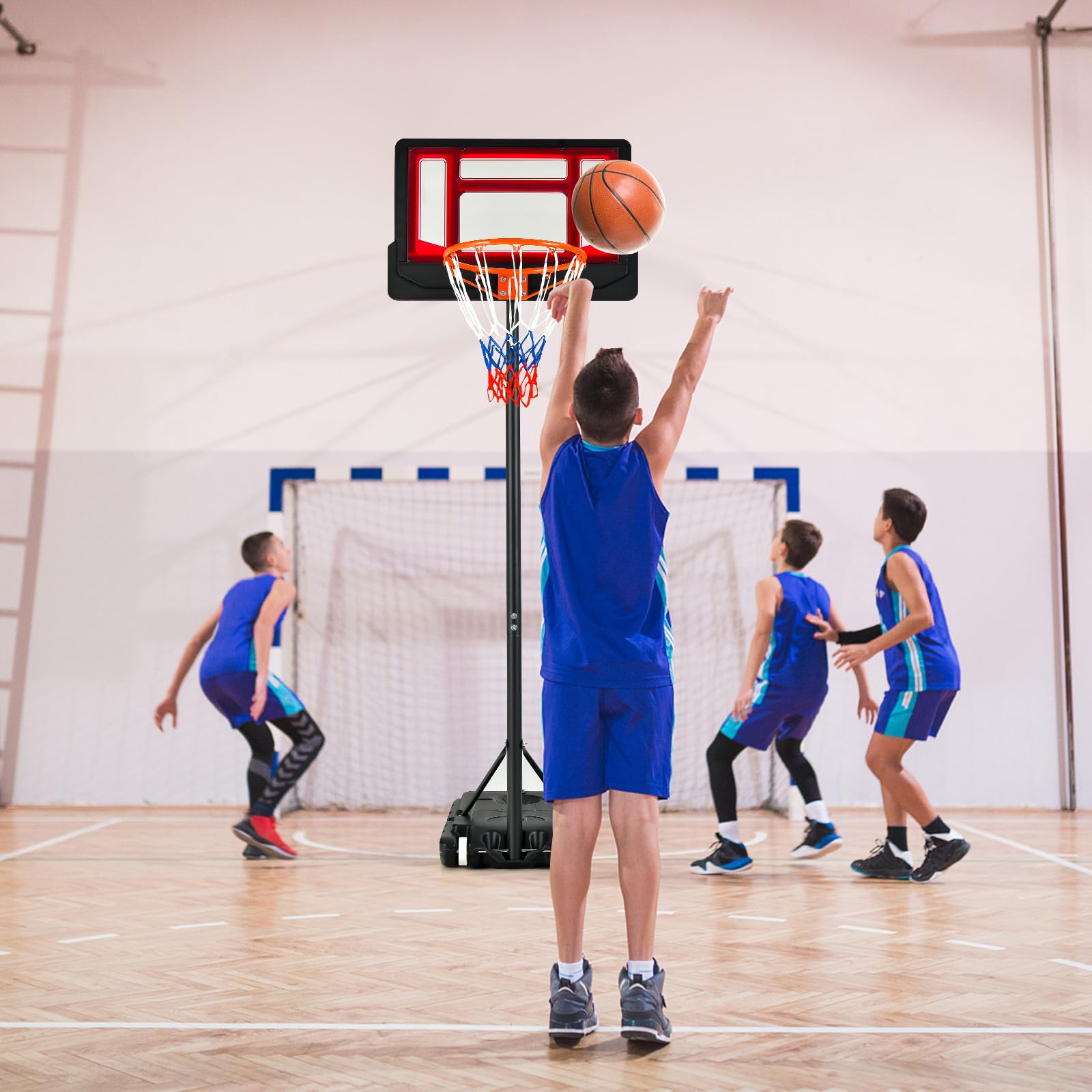 Kids Basketball Hoop, Weather-Resistance Basketball Goal Toy with Adjustable Height 132-251cm
