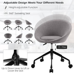 Giantex Modern Swivel Accent Chair, Round Back Desk Chair, Height Adjustable Home Office Chair