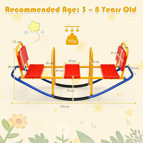 Kids Seesaw Teeter Totter, Metal Rocking Seesaw Heavy Duty Indoor Outdoor Playground Equipment for Toddlers