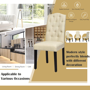 Giantex 2 Pcs Dining Chairs Tufted Upholstered Seat