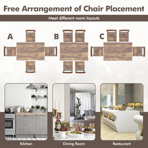 Dining Table Set for 4 5-Piece Industrial Kitchen Furniture Dinette Set