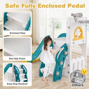 HONEY JOY 6 in 1 L-Shaped Toddle Slide for Toddlers Age 1-3