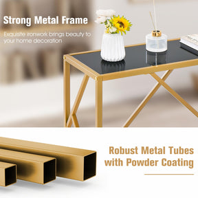 Giantex 80cm Tempered Glasstop Entryway Table, Console Table