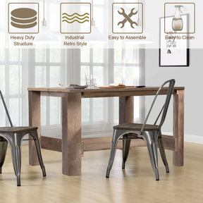 Giantex Dining Table, Rectangular Counter Height Table, Retro Kitchen Table, Space-Saving Bar Table for Dining Room