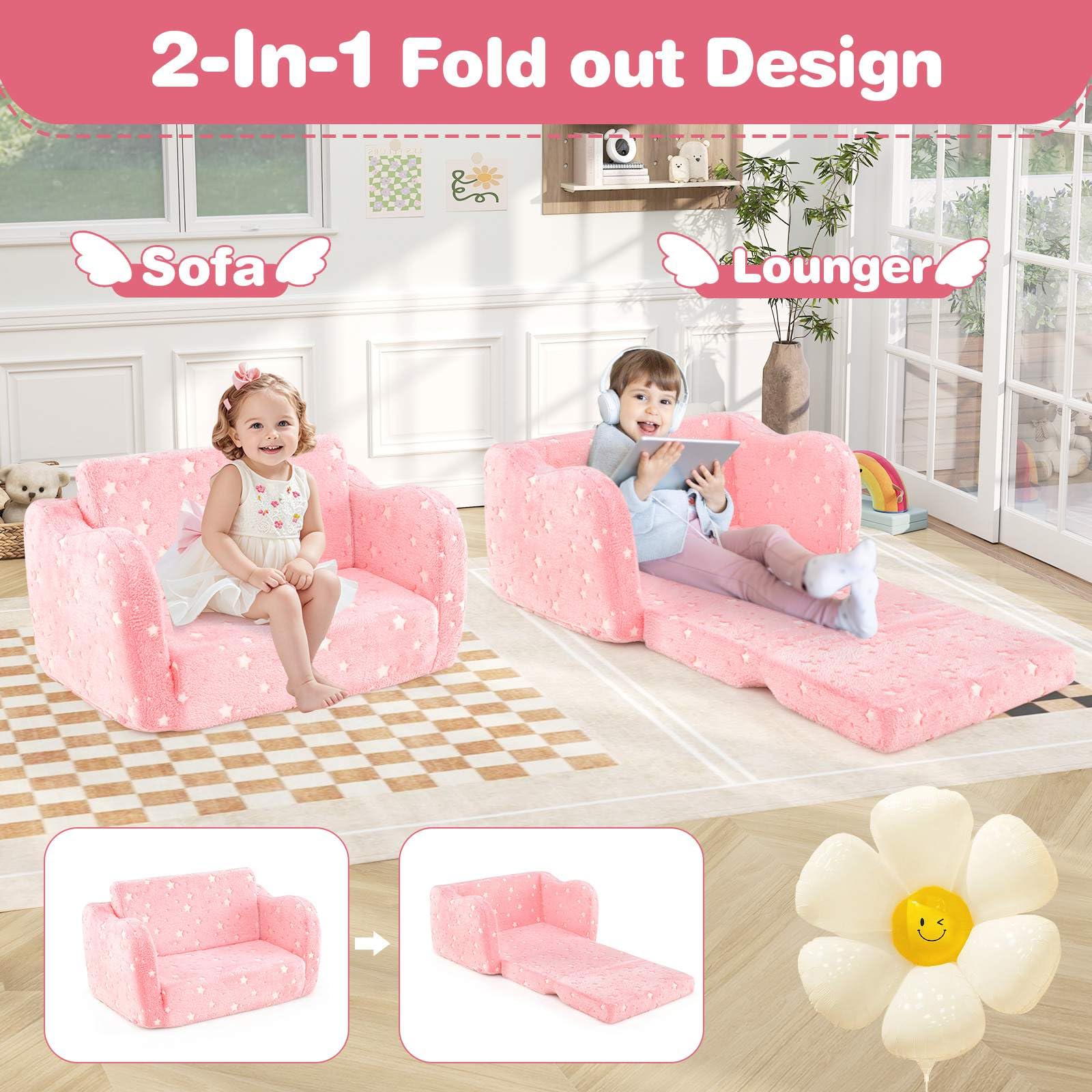 Glow in The Dark Toddler Chair with Blanket