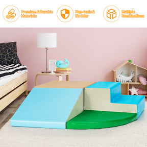 4-Piece Kids Climb Crawl Playset for Nursery and Kindergarten