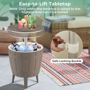 37 L Cooler Bar Table with Telescopic Tabletop