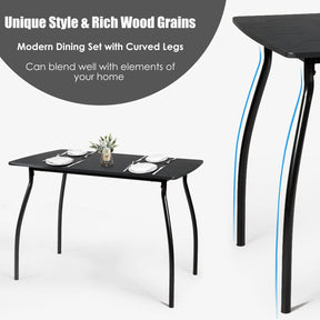 Giantex 5Pcs Dining Table Set, Rectangular Dining Table Furniture Set, Modern Dining Table and Chairs Set