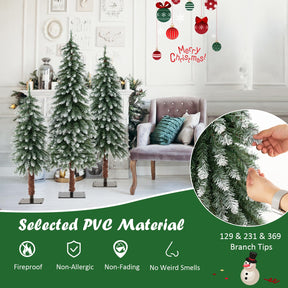 90cm/120cm/150cm Artificial Xmas Tree with PVC Branch Tips & Warm White LED Lights