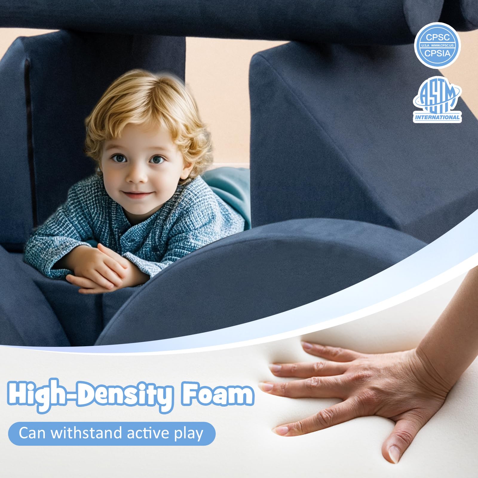 13 PCS Modular Kids Play Couch for Nursery Playroom Bedroom Living Room