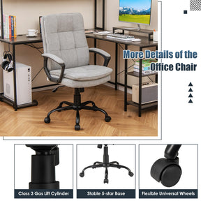 Height-Adjustable Office Chair Ergonomic Computer Armchair w/Rocking Function