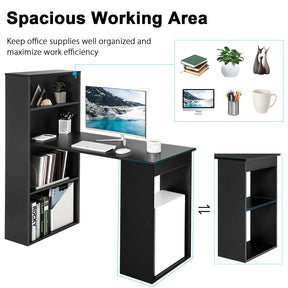 Giantex Reversible Computer Desk with Bookshelf