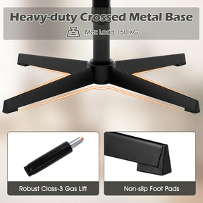 Criss Cross Legged Chair No Wheels Armless Home Office Desk Chair