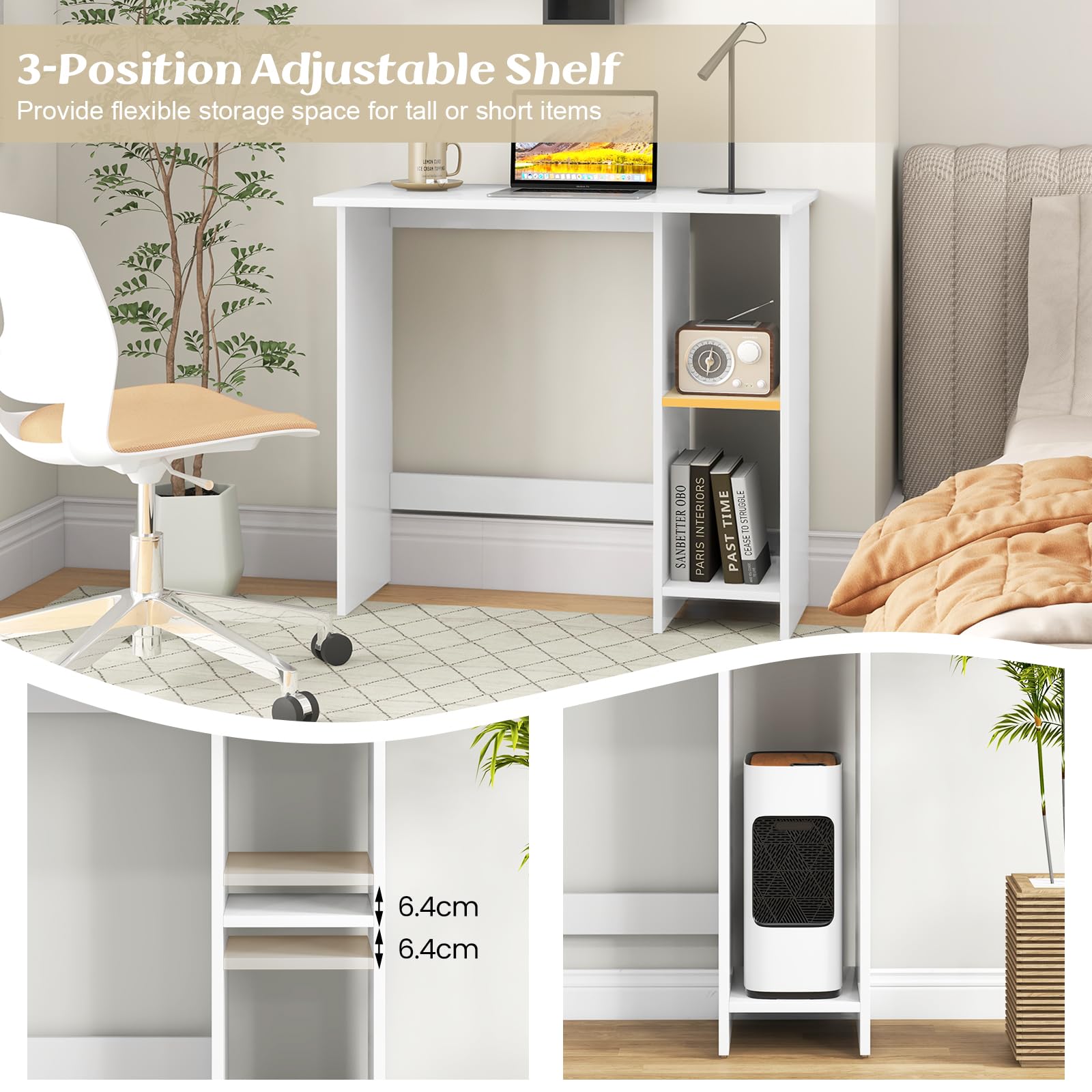 Small Computer Desk with Storage