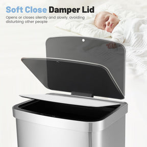 Giantex 50L Automatic Trash Can, Rectangular Infrared Motion Sensor Garbage Can