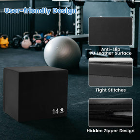 3 in 1 Foam Plyometric Box, 12/14/16 Inch Foam Jumping Box