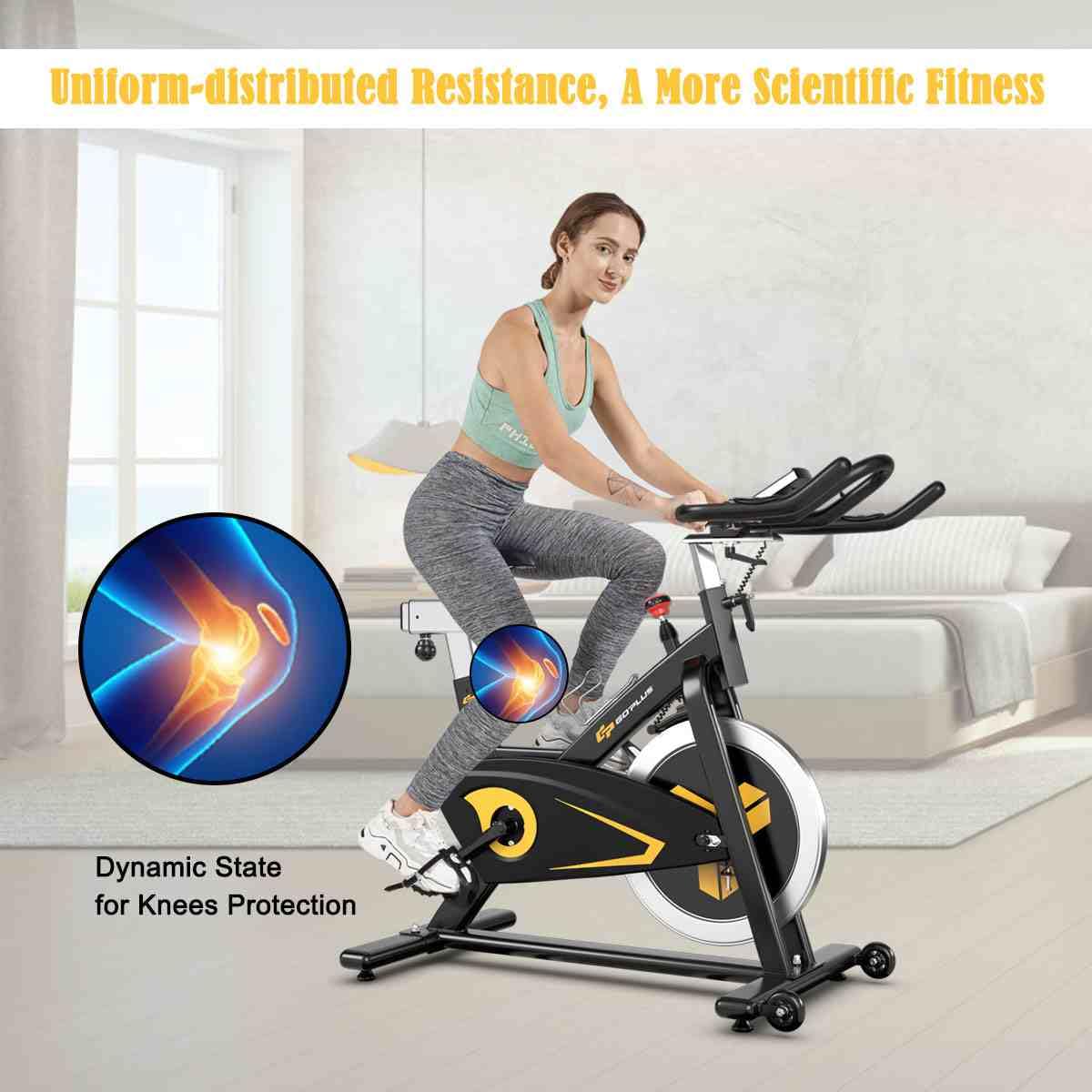 Magnetic Exercise Cycling Bike w/ Adjustable Resistant&Multi-Position Adjustment