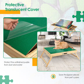 HONEY JOY 1000 PCS Portable Puzzle Table, 3-Angle Adjustable Jigsaw Board with Anti-Slip Felt, Folding Legs