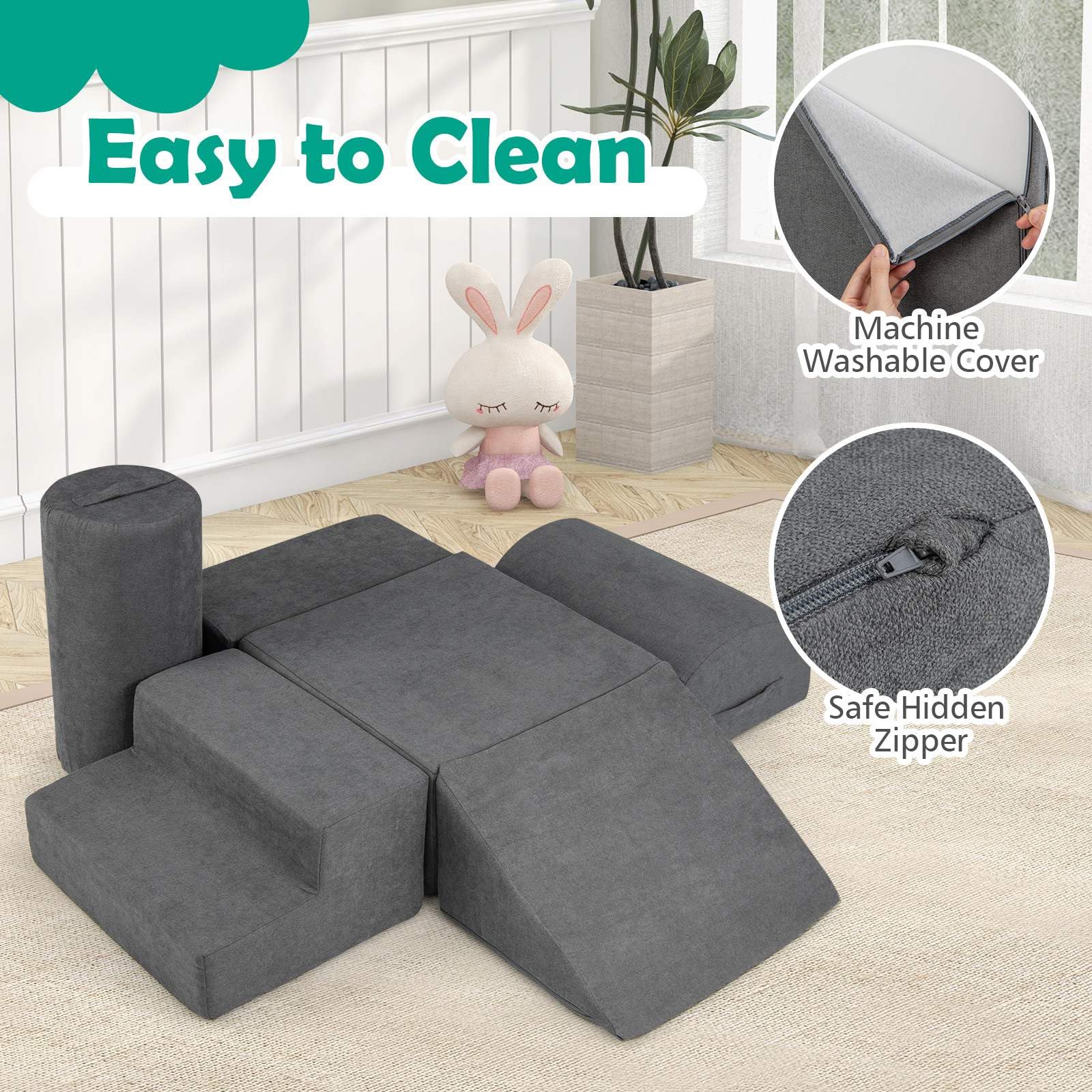 6-Piece Baby Climbing Blocks Kids Indoor Soft Play Structure