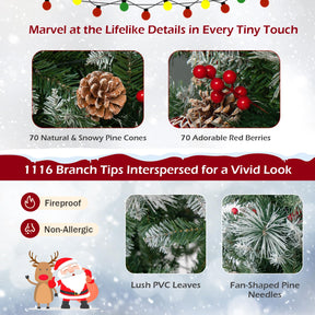 2.15M Pre-Lit Christmas Tree with Pine Needle