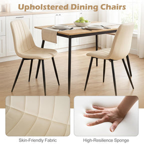 Dining Chairs Set of 4 with Sturdy Metal Legs