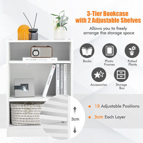 Giantex 3-Tier Bookcase, Floor Standing Open Bookshelf, Modern Display Cabinet with Adjustable Shelves
