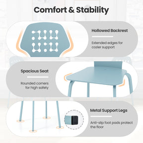 Giantex Metal Dining Chair Set of 4, Modern Kitchen Dinner Chair with Hollowed Backrest & Metal Legs
