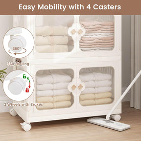 4-Tier Stackable Storage Bins with Lid 212L Closet Storage Organizer