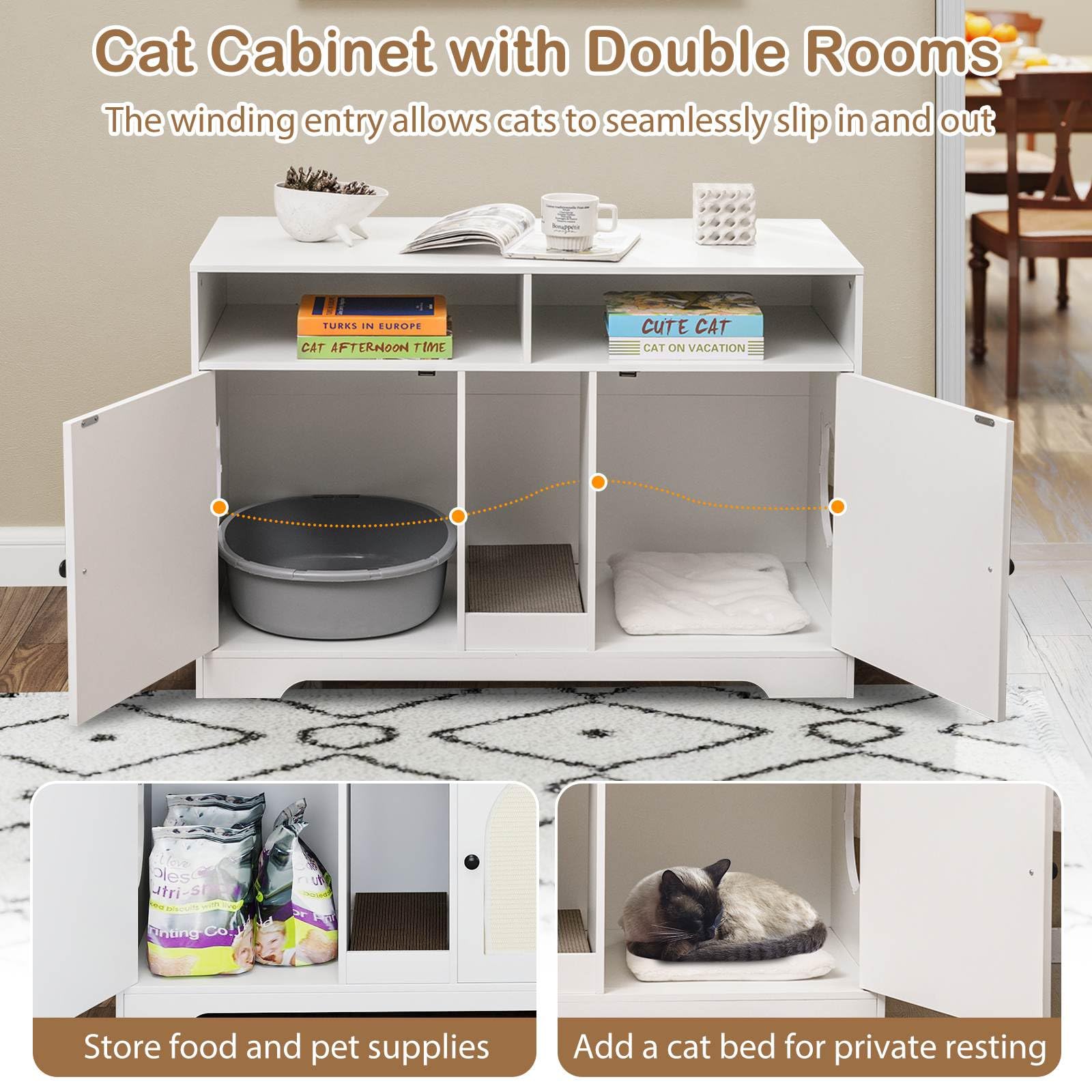 108 cm Hidden Cat Washroom Furniture w/Storage