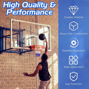 46 CM Basketball Rim Replacement, Heavy-Duty Wall Mounted 18“ Basketball Hoop Net
