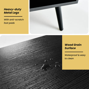 Giantex Mid-Century Buffet Sideboard, Industrial Kitchen Cupboard with Single Door, 2 Drawer & 4 Open Compartments