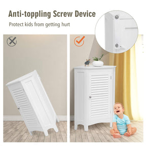 Giantex Corner Shutter Door Cabinet, Modern Bathroom Storage Oragnizer with Single Doors & 2 Shelves