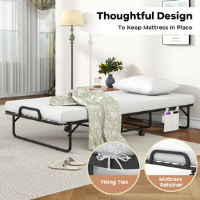Single Size Folding Bed with Memory Foam Mattress & Pillow
