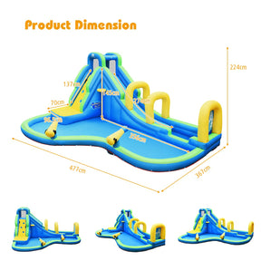 HONEY JOY Kids Inflatable Water Slide, 5 in 1 Giant Water Slide Bouncer Park