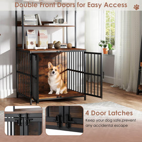 Dog Crate Furniture w/Storage Shelves