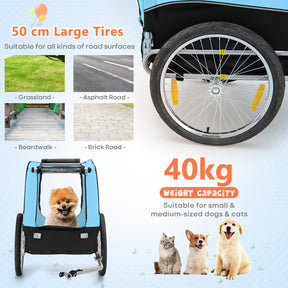 Pet Bike Trailer Holds 40kg Bicycle Trailer for Small & Medium-Sized Dogs