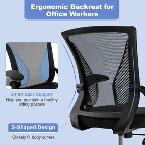 Giantex Ergonomic Office Chair, Adjustable Swivel Task Chair with Flip-Up Armrests