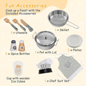 Corner Play Kitchen, Toddler Kitchen Playset with Range Hood, Ice Maker, Microwave, Oven, Sink, Washing Machine