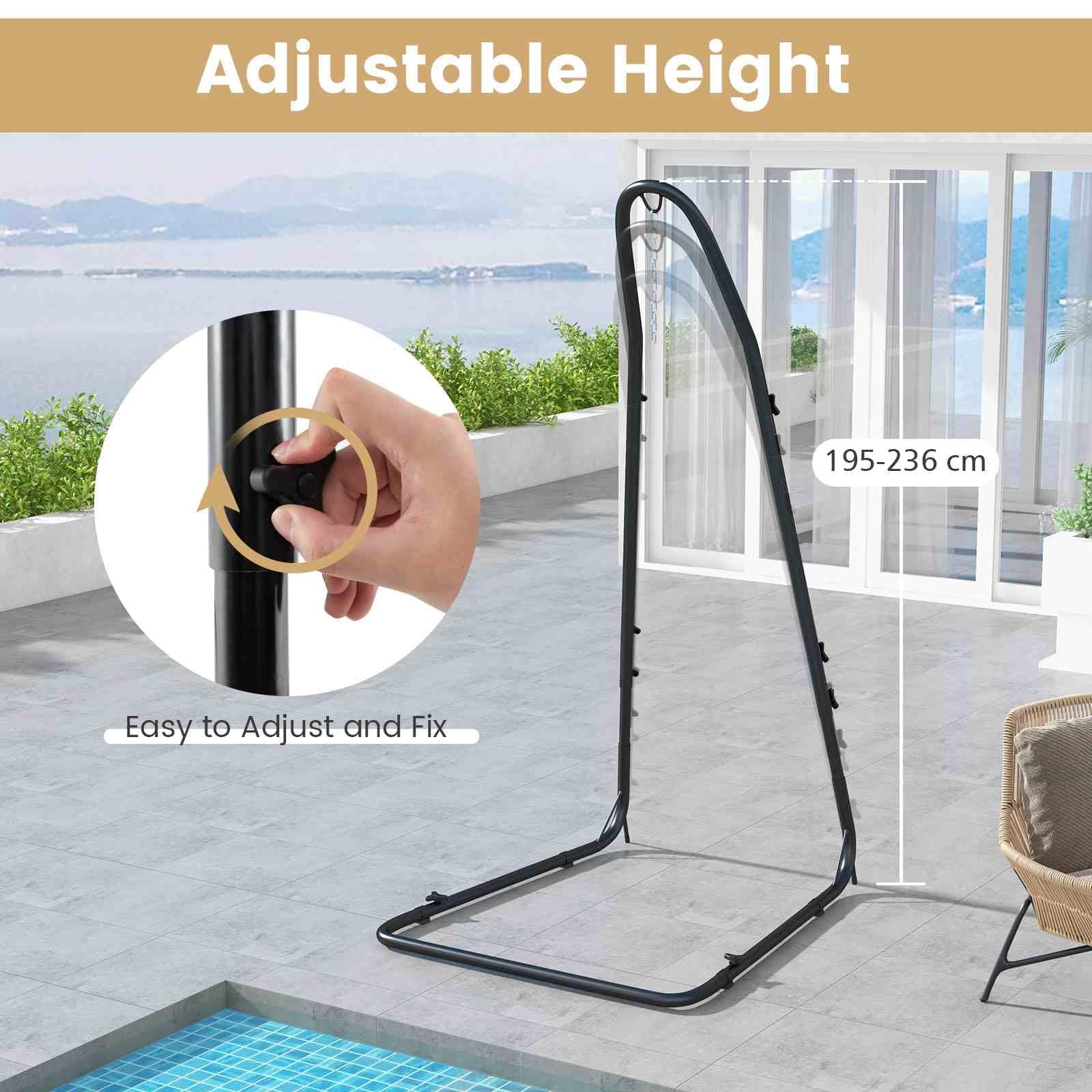 Hammock Chair Stand, Adjustable Swing Chair Stand with Heavy-Duty Steel Frame