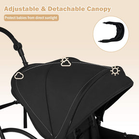 Foldable Double Stroller, Sit and Stand Stroller, with Wristband