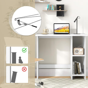 Giantex Small Computer Desk with Storage, Modern Writing Desk with Adjustable Shelf, Space Saving