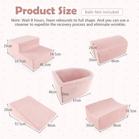 5-Piece Climb and Crawl Soft Playset w/ Ball Pit, Soft Climbing Foam Blocks for Kids