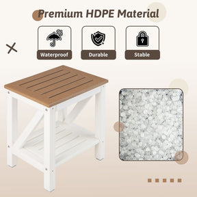Waterproof Bathroom Shower Stool w/Bottom Storage Shelf & Non-Slip Foot Pads for Bath Spa & Shaving Legs