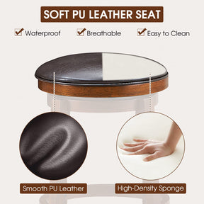 Giantex Swivel Bar Stools, Kitchen Counter Height Bar Stool w/ 360° Swivel Cushioned Seat, Soft PU Leather