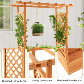 Giantex Raised Garden Bed with Arch Trellis, Hanging Roof, Planter Box