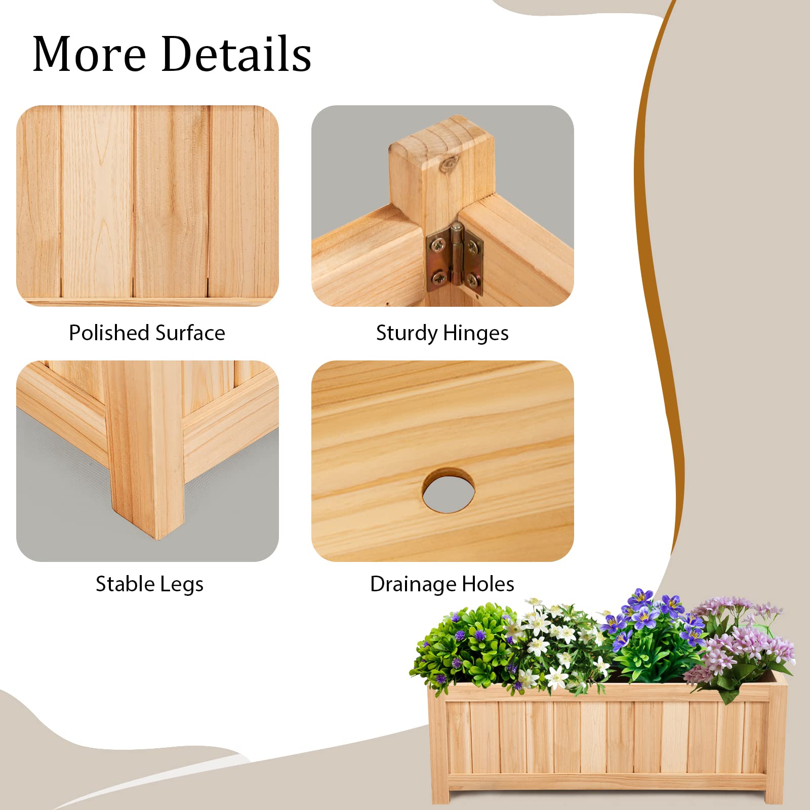 Giantex Raised Garden Bed, Wooden Planter Box